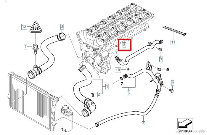 Przewód (króciec) układu chłodzenia do BMW 3 (E46)