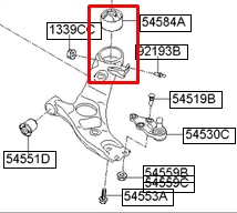 545842W000 Hyundai/Kia Silentblock przedniego wahacza dolnego