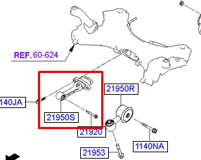 219502W100 Hyundai/Kia Poduszka (podpora) silnika lewa tylna