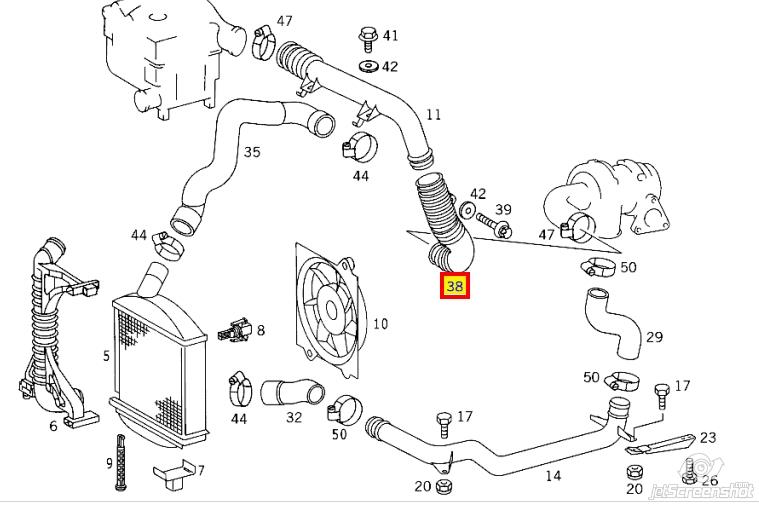 A6380941382 Mercedes króciec powietrza, wlot do turbiny (doładowanie)