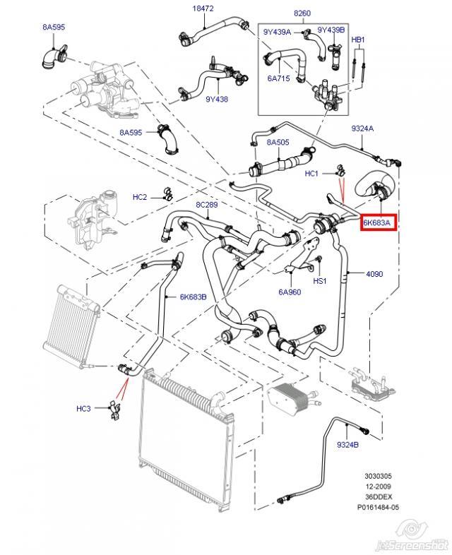 PCH503200 Land Rover Przewód (króciec) układu chłodzenia