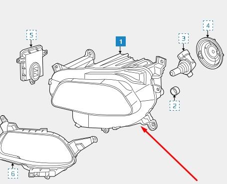 68102846AC Chrysler Reflektor prawy