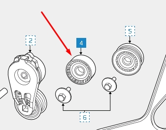 04627532AA Chrysler Rolka prowadząca, kierunkowa paska napędowego