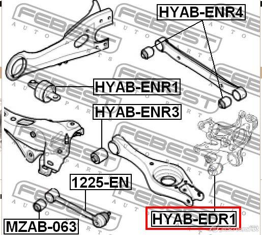Silentblock czopu tylnego Febest HYABEDR1 cena, od 10,88 USD