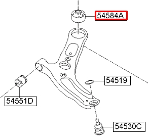 Silentblock przedniego wahacza dolnego Hyundai I30 (GDH)