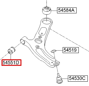 Silentblock przedniego wahacza dolnego Hyundai Elantra 5 (MD)