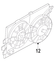 RF323 Ford dyfuzor chłodnicy, w komplecie z silnikiem i wirnikiem