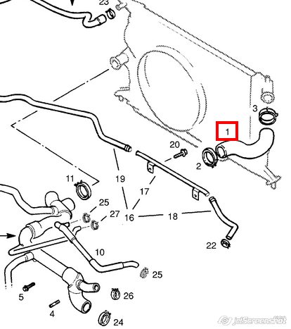 1337329 Opel Przewód (króciec) chłodnicy górny