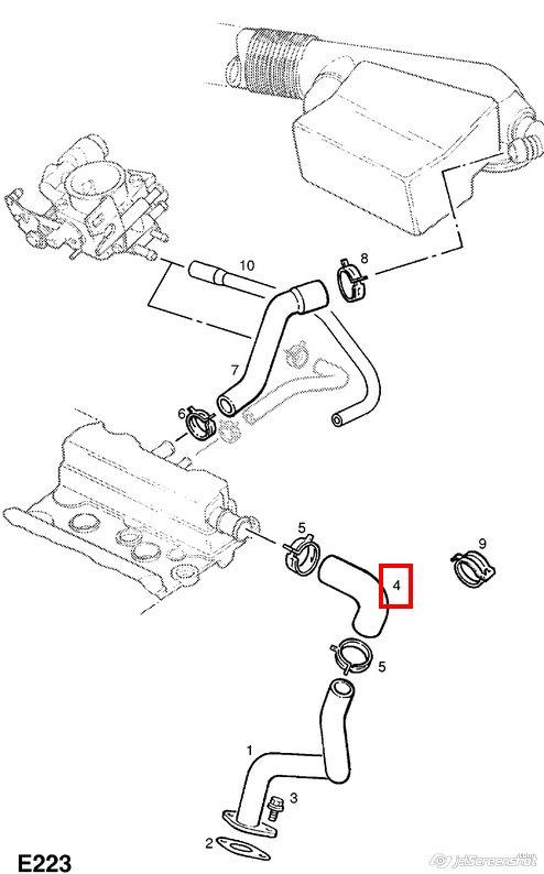 Króciec wentylacji kadłuba (separatora oleju) Opel Vectra