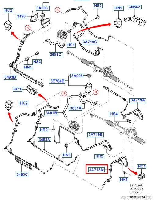 Przewód hydraulicznego układu wspomagania niskiego ciśnienia, od maglownicy do chłodnicy Ford Connect (TC7)