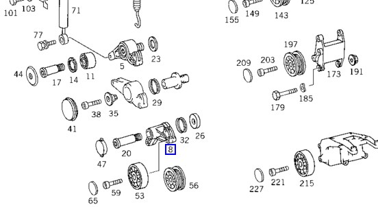 Wspornik napinacza paska napędowego do Mercedes S (W140)