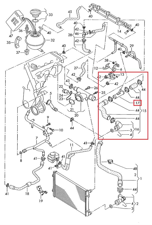 Do koszyka 112245 Hans Pries (Topran) Przewód (króciec) układu chłodzenia