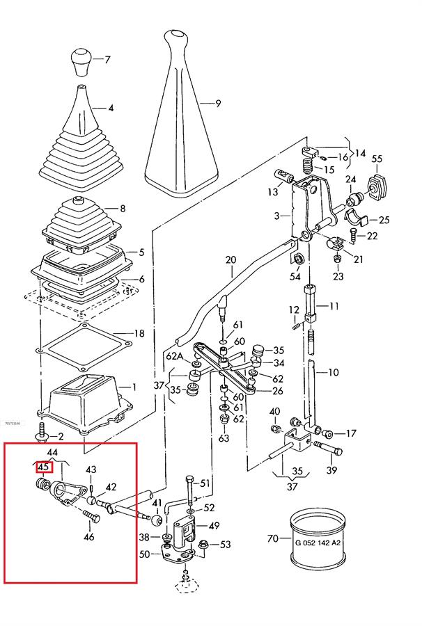 1131500200 JP Group Tuleja mechanizmu zmiany biegów