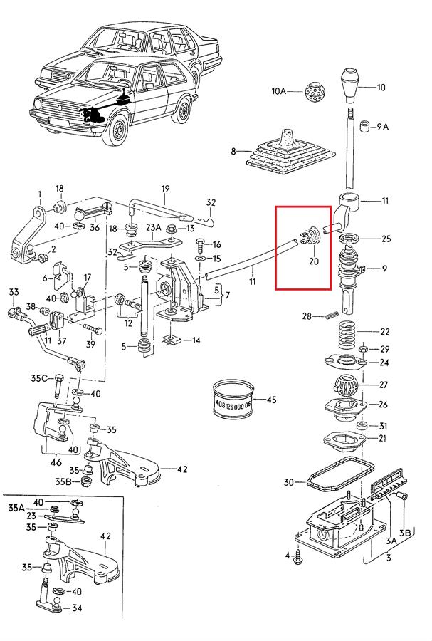 Tuleja mechanizmu zmiany biegów do Seat Toledo I 1L