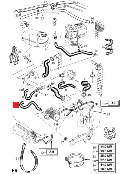 Przewód (króciec) termostatu Opel Kadett E (43B)