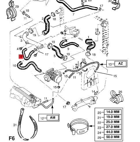 Przewód (króciec) układu chłodzenia Opel 1337464 cena, od 9,57 USD