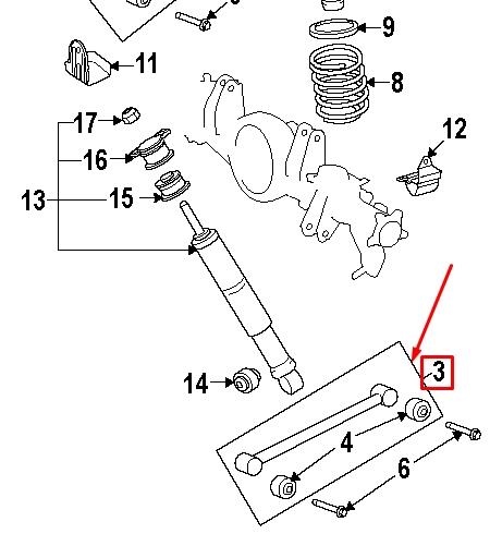 4872060070 Toyota Wahacz zawieszenia tylnego dolny lewy/prawy