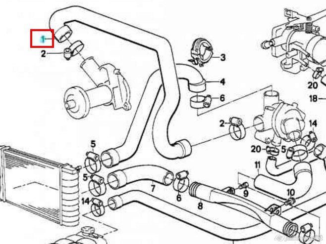 11531287651 BMW Przerwód (króciec) pompy wodnej tłoczny