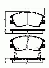Klocki hamulcowe przednie tarczowe Mitsubishi MB500816 cena, od 25,24 USD