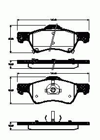 VE101216 Chrysler Klocki hamulcowe przednie tarczowe