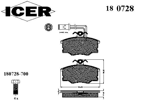 60760114 Fiat/Alfa/Lancia klocki hamulcowe przednie tarczowe