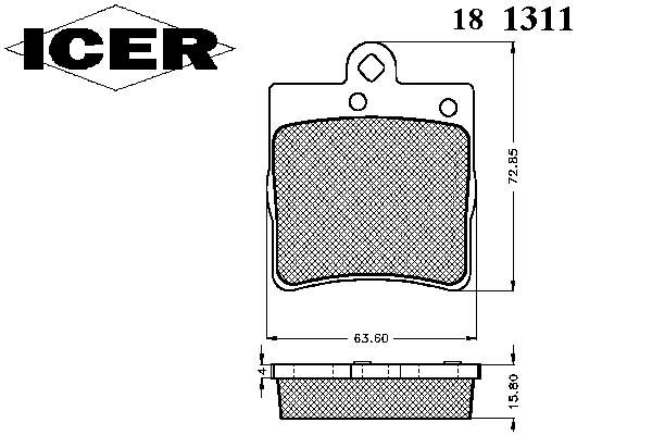 181311 Icer okładziny (klocki do hamulców tarczowych tylne)