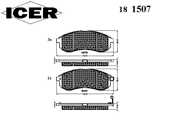 MN102622 Mitsubishi Klocki hamulcowe przednie tarczowe