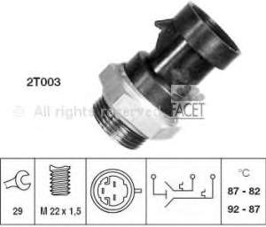 Czujnik temperatury płynu chłodzącego (włączenia wentylatora chłodnicy) 75642 Facet