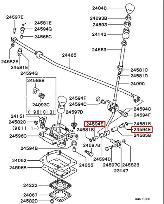 Tuleja mechanizmu zmiany biegów Mitsubishi MR176393 cena, od 6,12 USD