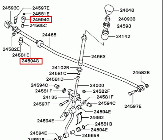 Tuleja mechanizmu zmiany biegów Mitsubishi MR176745 cena, od 4,89 USD