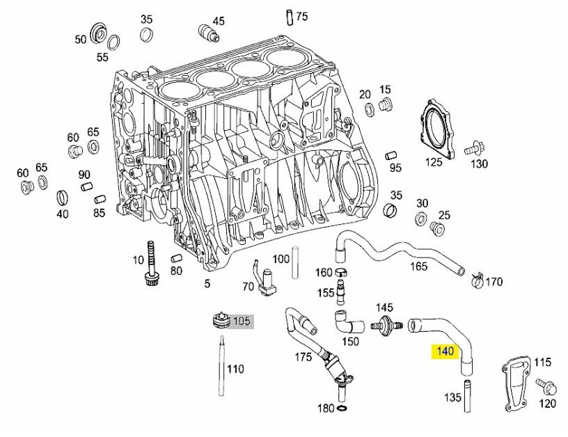 Króciec wentylacji kadłuba (separatora oleju) Mercedes 271018148264 cena, od 11,04 USD