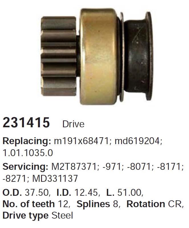 Do koszyka MD619204 Mitsubishi Bendiks rozrusznika