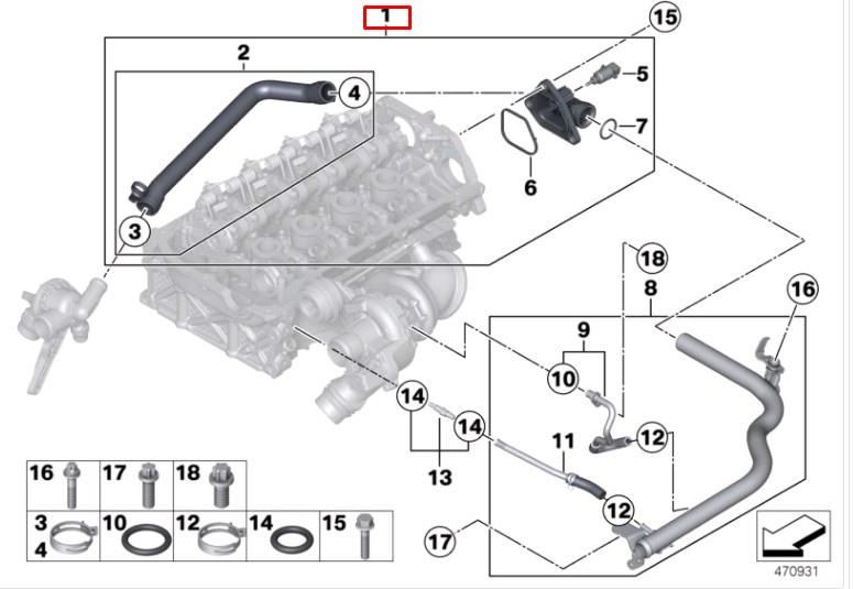 11537600586 BMW Przewód (króciec) układu chłodzenia