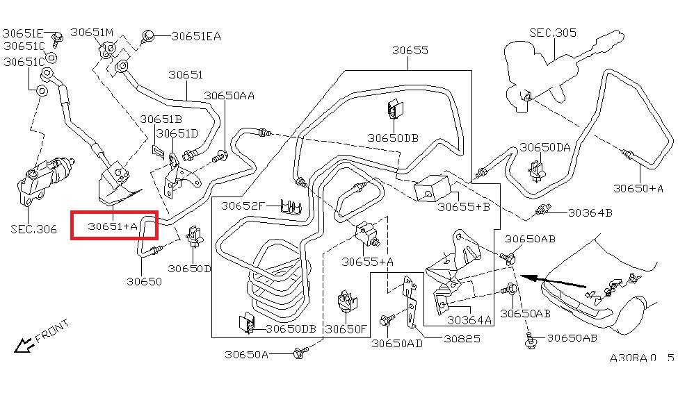 Przewód sprzęgła Nissan Maxima A32