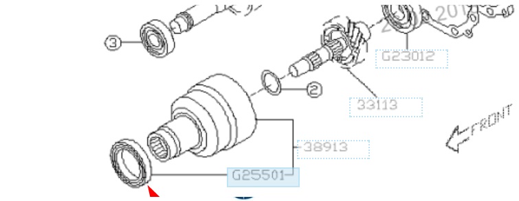 Łożysko skrzyni biegów Subaru Forester 2 S11, SG