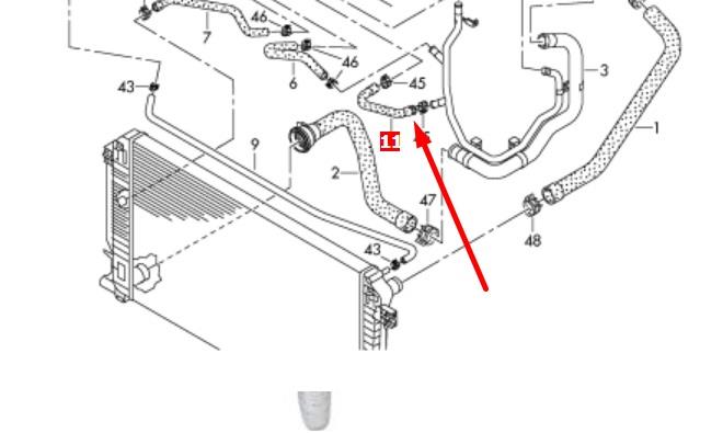Przewód (króciec) układu chłodzenia Volkswagen Crafter 30-50