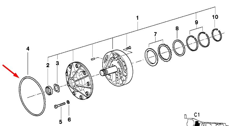 0734313064 ZF Parts uszczelka (pierścień pompy olejowej automatycznej skrzyni biegów)