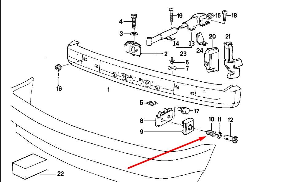 51111944540 BMW spinka mocowania zderzaka tylnego