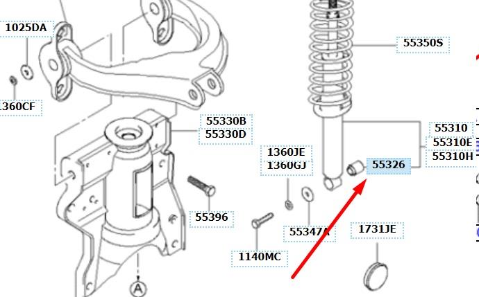 Tuleja trzpienia amortyzatora tylnego Hyundai Sonata 4 (EF)