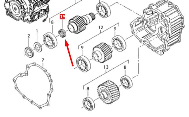 Uszczelniacz automatycznej/mechanicznej skrzyni biegów (wał-koła zębate) Audi A4 B5 (8D2)