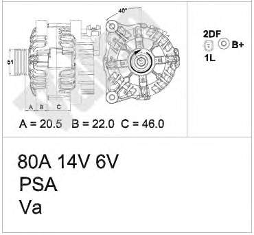 Alternator Peugeot/Citroen 9638544280 cena, od 105,56 USD