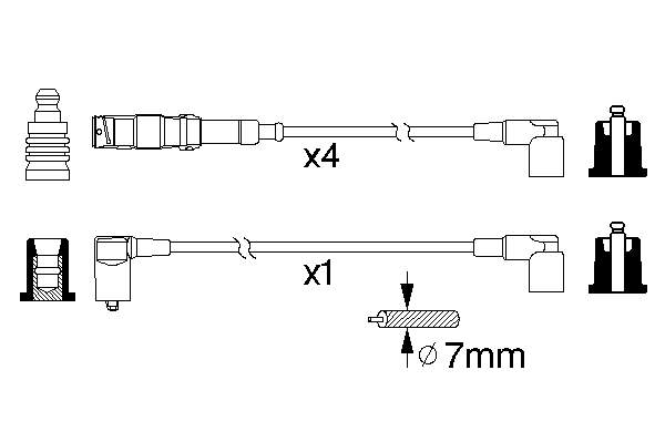 Zestaw przewodów wysokiego napięcia do Mercedes E (W123)