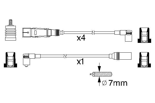 Zestaw przewodów wysokiego napięcia 0986356355 Bosch