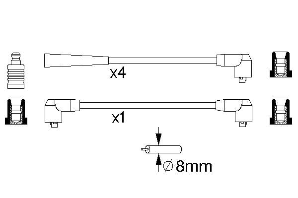 Zestaw przewodów wysokiego napięcia ВАЗ 2109