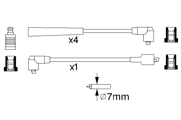 Zestaw przewodów wysokiego napięcia Mazda ZX1918140 cena, od 21,12 USD