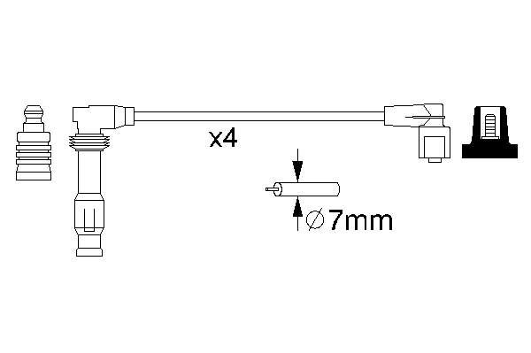 0986356986 Bosch zestaw przewodów wysokiego napięcia