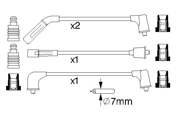 Zestaw przewodów wysokiego napięcia 0986356988 Bosch