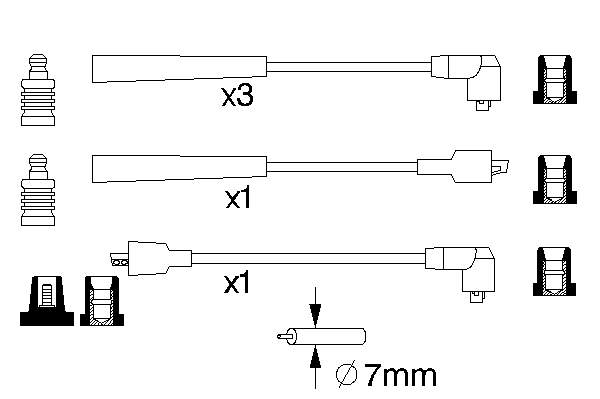 Zestaw przewodów wysokiego napięcia Mitsubishi MD030938 cena, od 22,63 USD