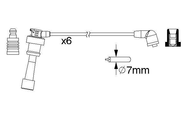 Zestaw przewodów wysokiego napięcia Mitsubishi MD156560 cena, od 69,66 USD