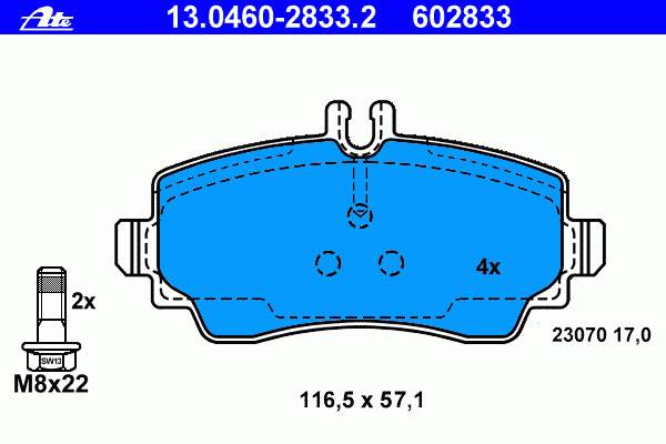 ADBP420064 Blue Print Klocki hamulcowe przednie tarczowe
